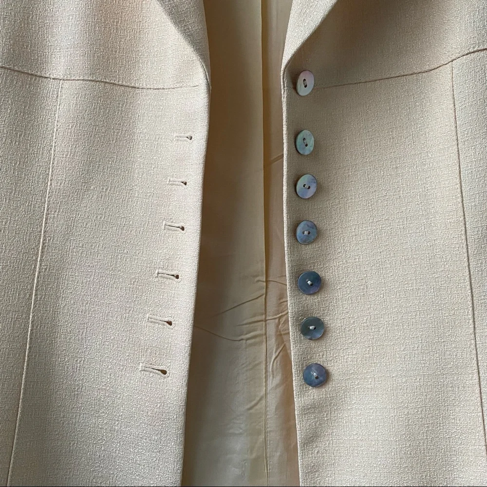 Le Suit Petite Yellow Blazer Jacket - Picture 5 of 11